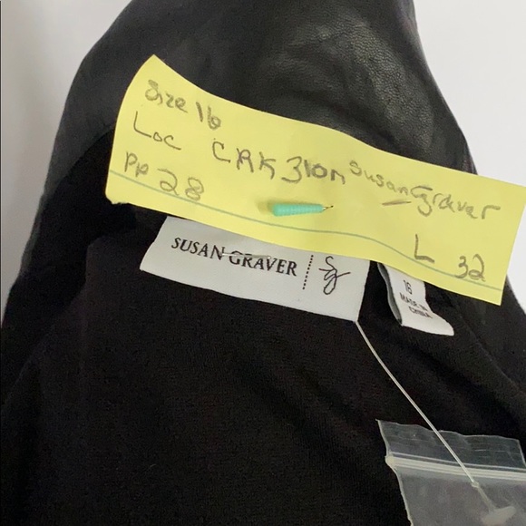 Vintage Susan Graver Classic Black blazer jacket 16 XL 1X oversized - Picture 8 of 11